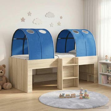 vidaXL Bed met Tunnel 3 st Sonoma en Blauw Bewerkt hout, Verzenden, Nieuw, Bruin, Hout