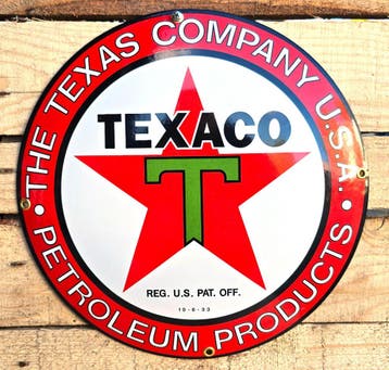 Texaco - "The Texas Company USA Petroleum Products" Emaille, Verzenden, Nieuw