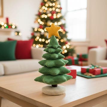 Kerstboom Haken voor Mini Kerststal - Haakpret Anja Toonen, Ophalen of Verzenden, Nieuw