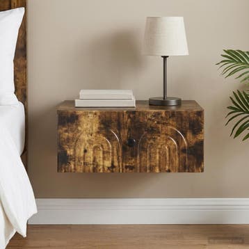 vidaXL Wandbeugel Bedkast Gerookt eiken 49 x 34,5 x 20 cm, Minder dan 45 cm, Verzenden, Nieuw, Minder dan 55 cm