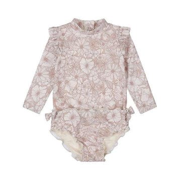 Dirkje meisjes zwemshirt met zwembroek lichtroze bloem, Ophalen of Verzenden, Nieuw