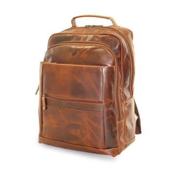 Grote Laptop Rugzak Leer Cognac - 17 inch Laptopvak, Nieuw