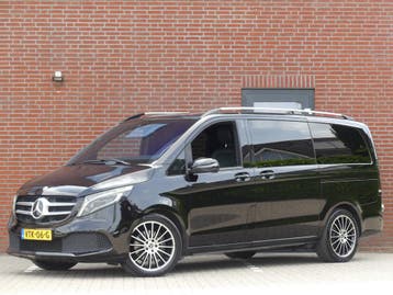 Mercedes-Benz V-Klasse 220d Lang Dubbel Cabine LED/LEER/Adap, Automaat, Gebruikt, Euro 6, Zwart