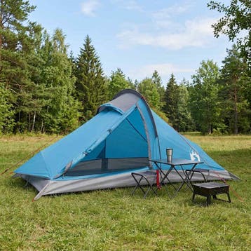 vidaXL Backpacking Tent 4-persoons Blauw 185T Polyester met, Verzenden, Nieuw, Tot en met 2