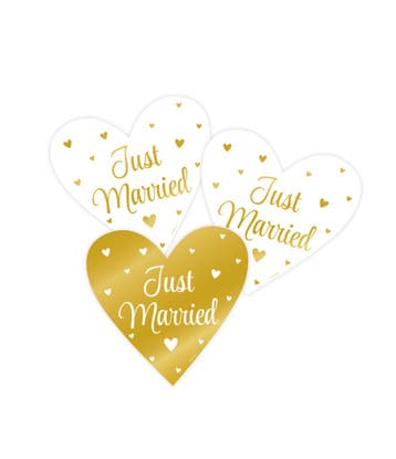Decoratie Borden Just Married wit/goud, Ophalen of Verzenden, Nieuw