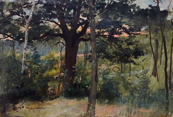 École de Barbizon (XIX) - Berger et troupeau dans la forêt
