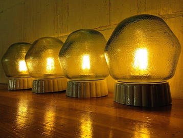 Wandlamp (4) - Space Age Bubbelglas-lampen - Keramiek, Glas
