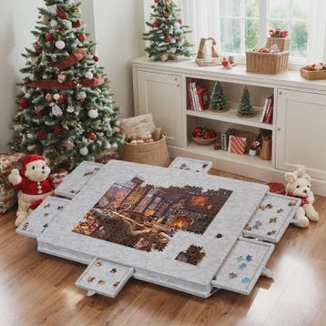 Kantelbaar Puzzelbord met 6 Lades & Dekselstandaard - Draagb, Verzenden, Nieuw