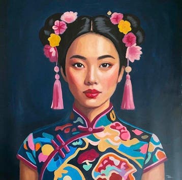 TA Duy Tung - Éclat floral 120 120 cm