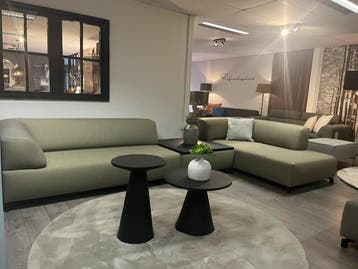 Leolux Faya Lobi ploegstof Rye Olijfgroen, Leolux Artifort Design on Stock Rolf Benz, Hoekbank, 300 cm of meer, Zo goed als nieuw