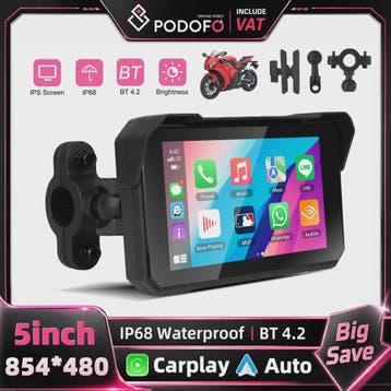 5" IPS Motorfiets Smart Player met GPS, CarPlay & Android Au, Verzenden, Nieuw