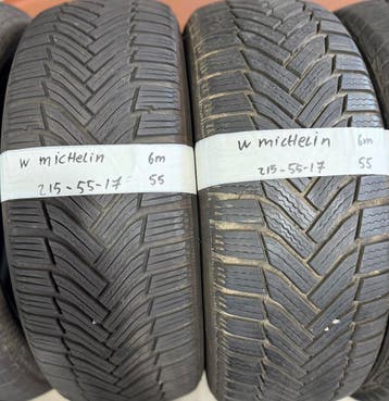 2x 215-55-17 Michelin Winter 2x 6mm €55 Per Band 215 55 17, Ophalen, 17 inch, Winterbanden, Band(en)