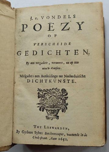Joost van den Vondel - Poezy of verscheide Gedichten -, Antiek en Kunst