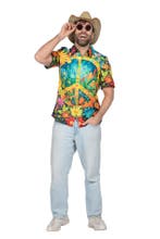 Party Blouse Hippie peace en bloemen, Kleding | Heren, Ophalen of Verzenden, Nieuw