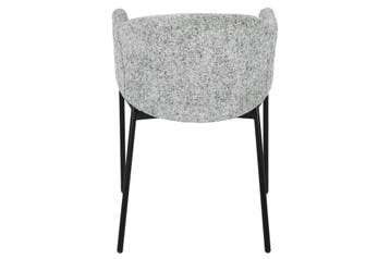 Design Stoel NOBLESSE Grijs Chenille Zwart Metalen Frame -, Ophalen of Verzenden, Nieuw