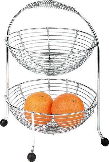 Fruit Etagère Verchroomd | 2 Etages, Verzenden