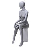 Faceless etalagepop dame zittend no finish look LGZ7-NF