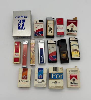 Vintage Lot of 15+1 Tobacco Advertising Lighters - Camel,, Nieuw