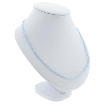 9 karaat lichtblauwe topaas kralenketting, Gebruikt, Geel, Ophalen of Verzenden, Met edelsteen