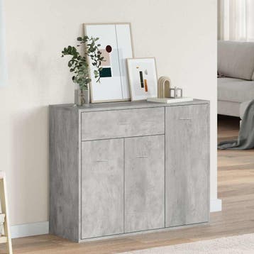 vidaXL Dressoir 88x30x70 cm bewerkt hout betongrijs, Verzenden, Nieuw, 50 tot 100 cm, 25 tot 50 cm