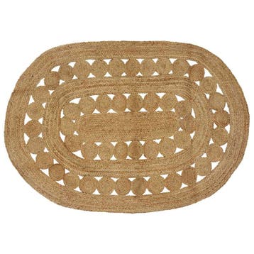 vidaXL Gebied Tapijt Naturel 122 x 183 cm Jute, Verzenden, Nieuw, Bruin
