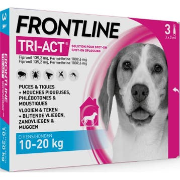 Frontline Tri-Act M hond 10 - 20 kilo (Hondenvoer), Verzenden, Hond