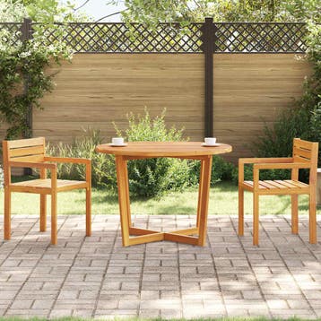 vidaXL Tuintafel rond Ø110x75 cm massief acaciahout, Tuin en Terras, Verzenden, Nieuw, Hout