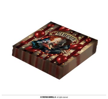 Servetten Halloween Circus Horror Clown (12st), Ophalen of Verzenden, Nieuw