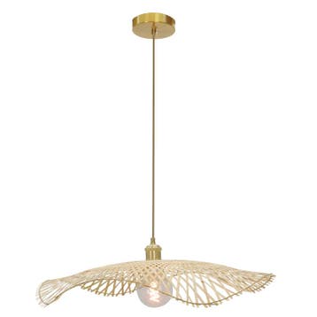 Bamboe hanglamp bruin, Romee, Nieuw, Ophalen of Verzenden, Landelijk, Metaal