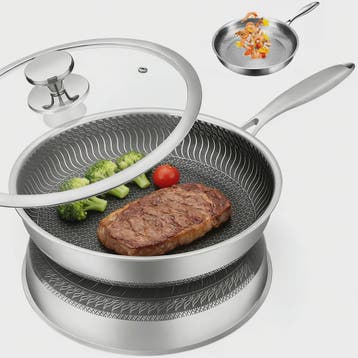 Pure Titanium Koekenpan 30/26cm - Anti-aanbak, Hamerslag Pat, Verzenden, Nieuw