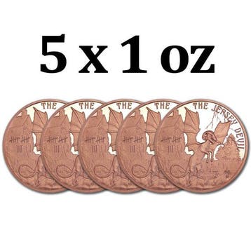 Verenigde Staten. 5 x 1 oz Cryptid Creatures The Jersey