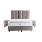 Opberg Boxspring Armoni – Taupe Velvet (Zonder Matras), Ophalen of Verzenden, Nieuw, Eenpersoons