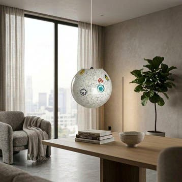 Plafondlamp - Glas - Hanglamp D20, Antiek en Kunst, Antiek | Lampen