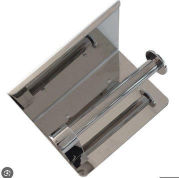 Toiletrolhouder met planchet chroom, Ophalen of Verzenden, Nieuw, Chroom, Toilet