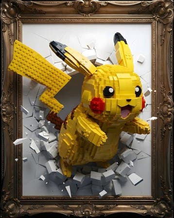 AT9 - [Canvas L] Pikachu - Bricks Breakout, Nieuw
