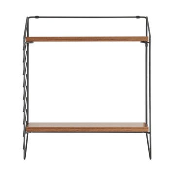 [en.casa] Wandrek Bømlo met 2 planken 47,5x42x14 cm zwart en, Huis en Inrichting, Woonaccessoires | Wandplanken en Boekenplanken