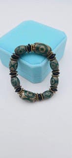 Prachtige Tibetaanse Dzi-armband Tijgeroog - Boeddhisme -