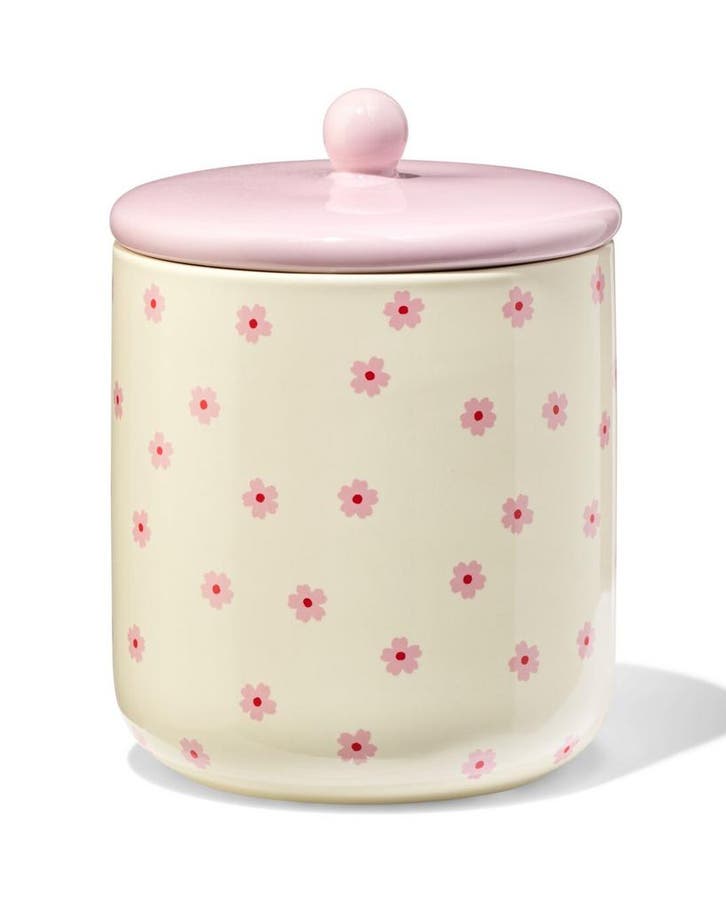 HEMA Voorraadbus 750ml keramiek bloemen, Huis en Inrichting, Keuken | Potten en Pannen, Nieuw, Verzenden