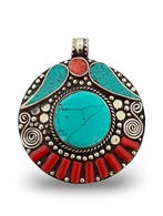 - Tibet Zilver - Turkoois - Koraal - Hanger