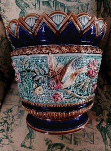 De bruyn - gustave de bruyn - Bloempot - 1188 - Majolica -