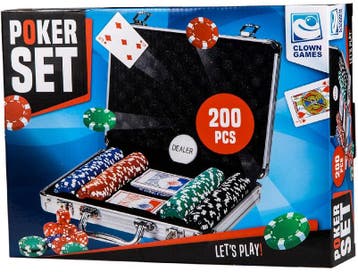 Clown Games - Poker Set Aluminium Koffer (202 Delig) | Clown, Hobby en Vrije tijd, Verzenden, Nieuw