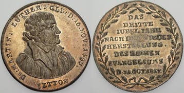 Verzilverte Kupfermedaille 1817 Reformation, Postzegels en Munten, Verzenden