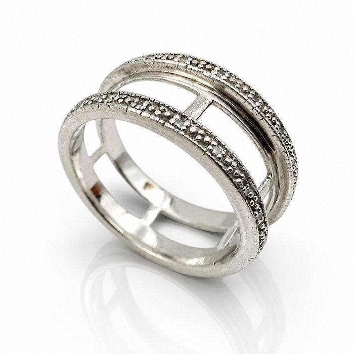 Zonder minimumprijs - Ring Zilver - Diamant (Gecertificeerd), Sieraden, Tassen en Uiterlijk, Ringen