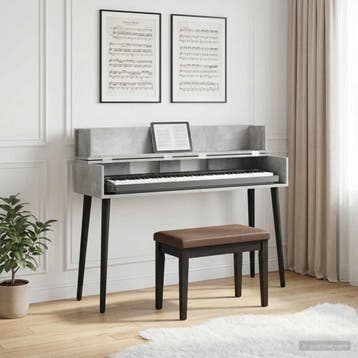 vidaXL studiobureau Betongrijs 152 x 40 x 19,5 cm Bewerkt, Verzenden, Nieuw