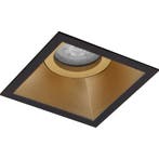 GU10 Inbouwspot Set - Mat Zwart/Goud - Inbouw Vierkant -, Metaal of Aluminium, Nieuw, Ophalen of Verzenden, Led