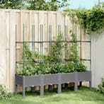 vidaXL Plantenbak met latwerk 160x40x142,5 cm polypropeen, Verzenden, Nieuw, Kunststof