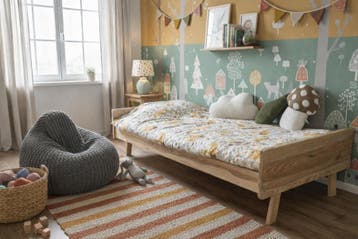 Rockwood® Montessori Bed Emma  antraciet wash  inclusief, Ophalen of Verzenden, Nieuw