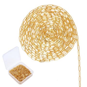 50 cm DQ Paperclip Ketting – Ovaal Gesoldeerd – 7,6 x 2,, Ophalen of Verzenden, Nieuw, Kraal