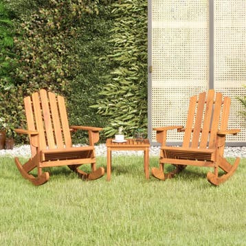 vidaXL 3-delige Loungeset Adirondack massief acaciahout, Tuin en Terras, 3 zitplaatsen, Nieuw, Loungeset, Verzenden