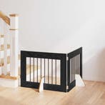 vidaXL Hondenhekje met standaards 2 pcs Zwart eiken 80 x 60, Dieren en Toebehoren, Verzenden, Nieuw